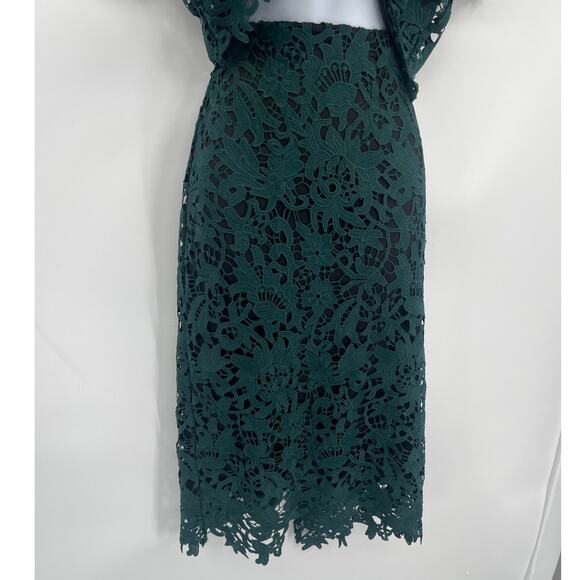 Jennifer Lopez Lace 2 PIece Midi Skirt Top Set  6 Holiday Hunter Winter Wedding - Picture 5 of 13